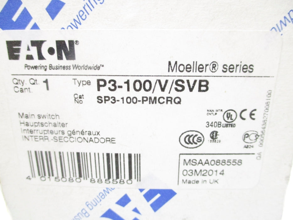 EATON P3-100/V/SVB SP3-100-PMCRQ NSMP