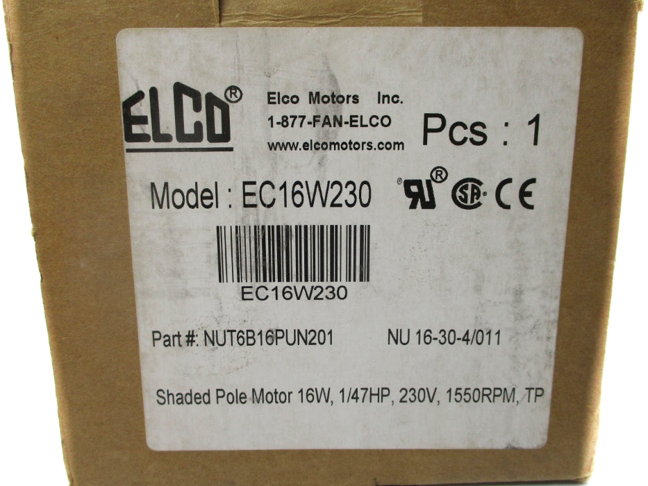 ELCO NUT6B16PUN201 EC16W230 NSMP