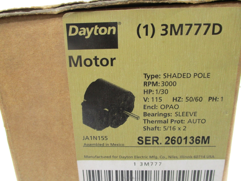 DAYTON 3M777D 115V NSMP