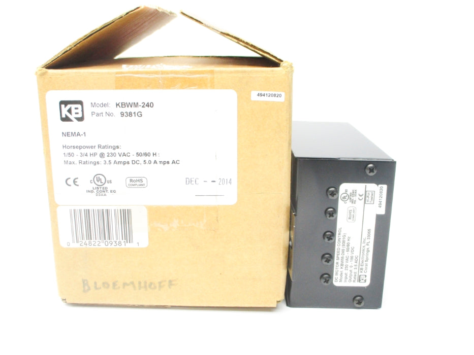 KB ELECTRONICS KBWM-240 9381G NSMP