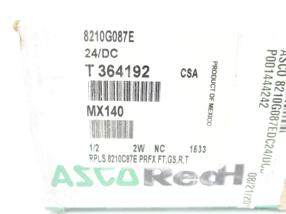 ASCO 8210G087E 24VDC 40PSI 1/2" NSMP