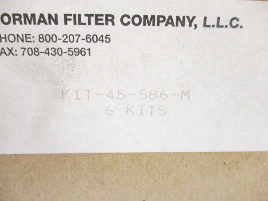 NORMAN FILTER COMPANY KIT-45-586-M (PKG OF 6) NSMP