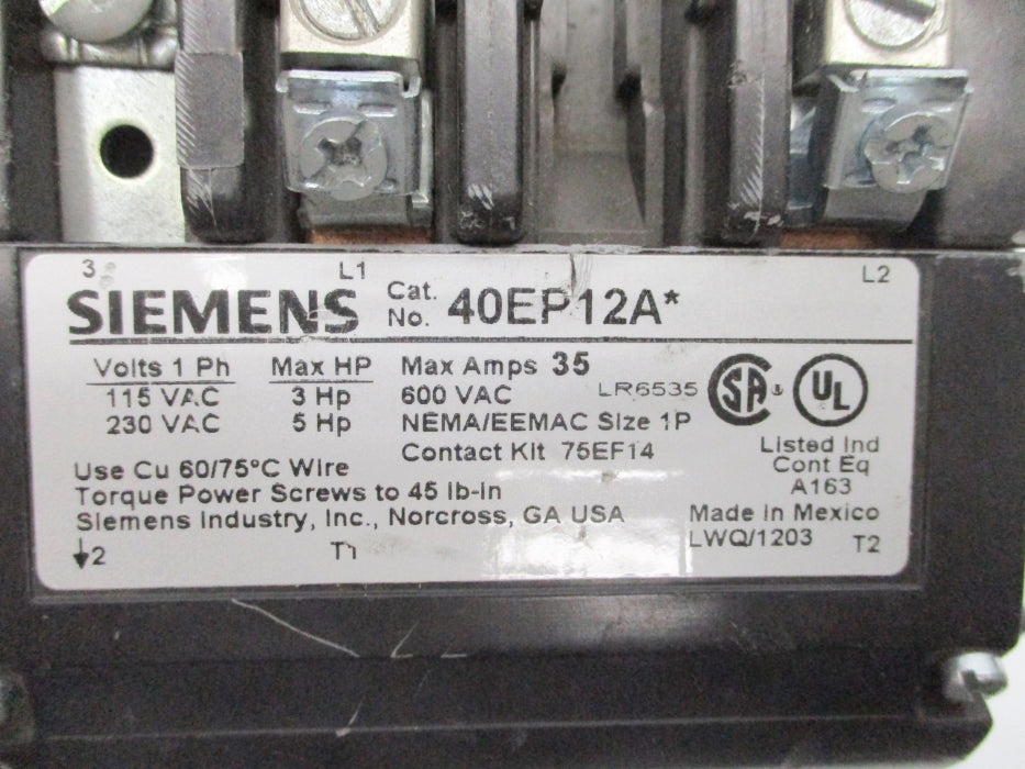 SQUARE D 40EP12A 600VAC UNMP