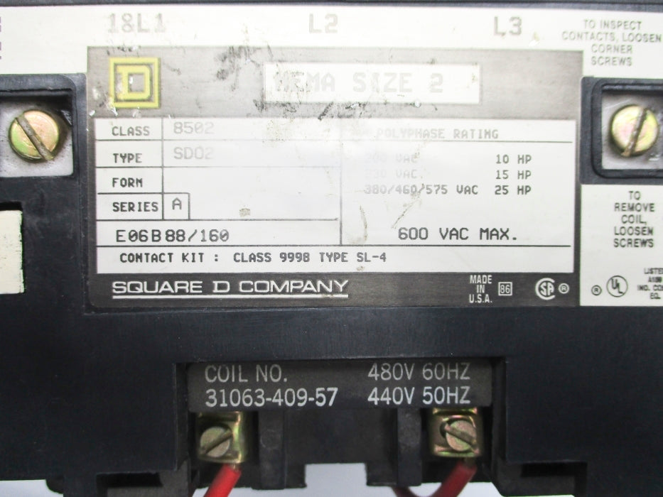 SQUARE D 8502SDO2V06 SER. A 440/480V NSNP