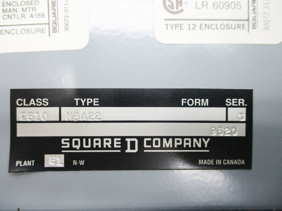 SQUARE D 2510MBA22V06 SER. C NSNP