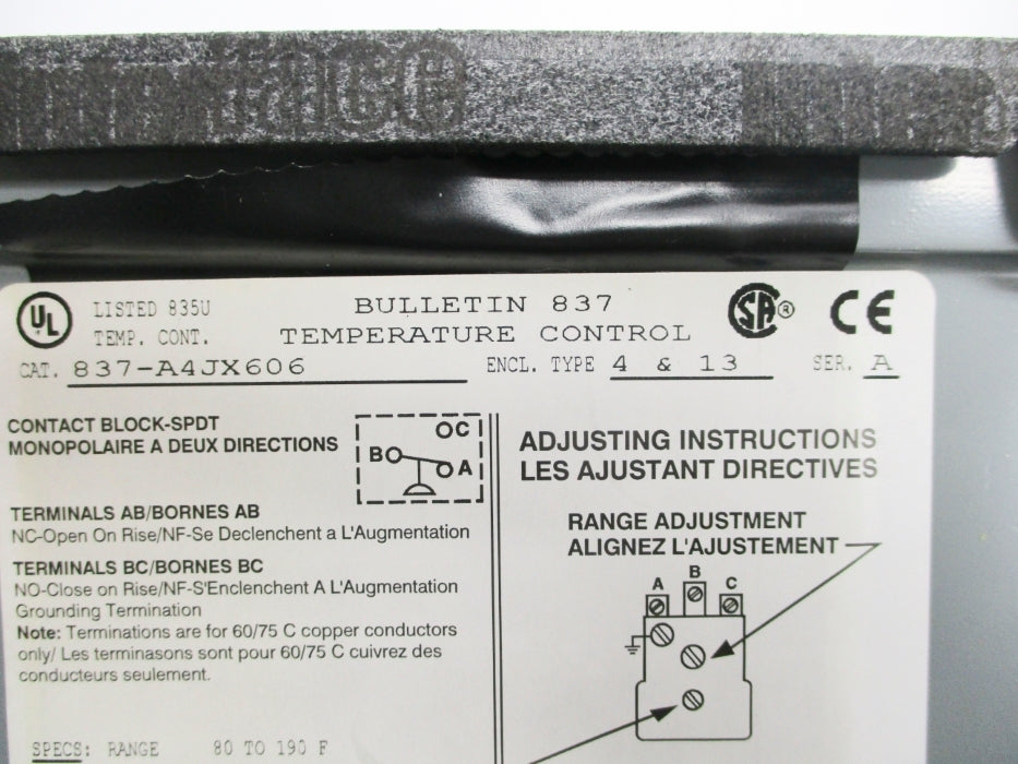 INDUSTRIAL SPARE PART 837-A4JX606 SER. A UNMP