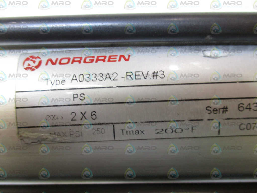 NORGREN A0333A2 CYLINDER *USED*
