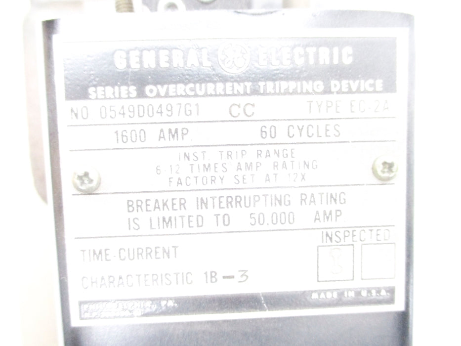 GENERAL ELECTRIC 0549D0497G1 1600A UNMP