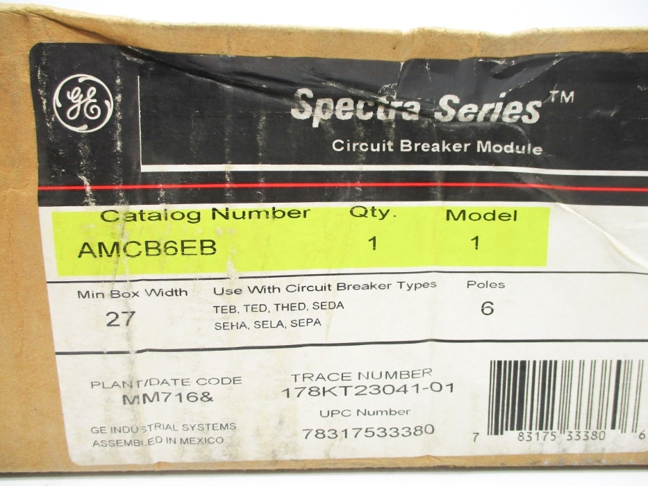 GENERAL ELECTRIC AMCB6EB NSFS