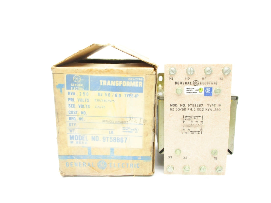 GENERAL ELECTRIC 9T58B67 .250KVA NSMP