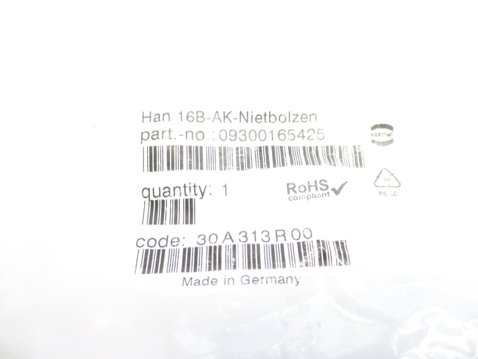 HARTING 09300165425 HAN16B-AK-NIETBOLZEN NSMP