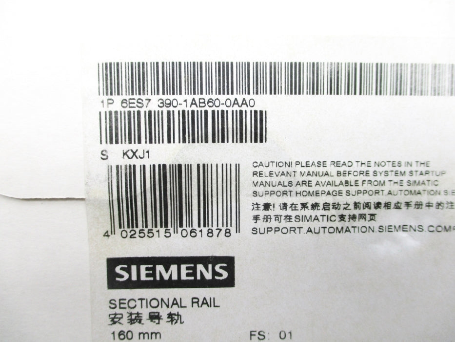 SIEMENS 6ES7390-1AB60-0AA0 NSFS
