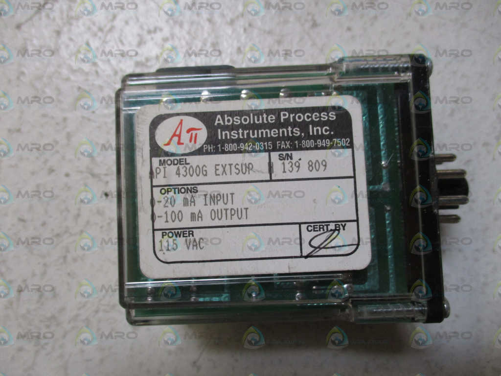 ABSOLUTE PROCESS API4300G RELAY TRANSMITTER 115VAC *USED*