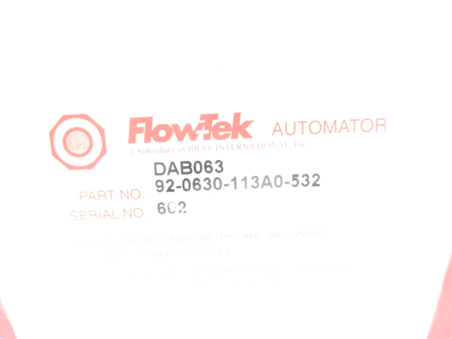 FLOWTEK 92-0630-113A0-532 NSNP