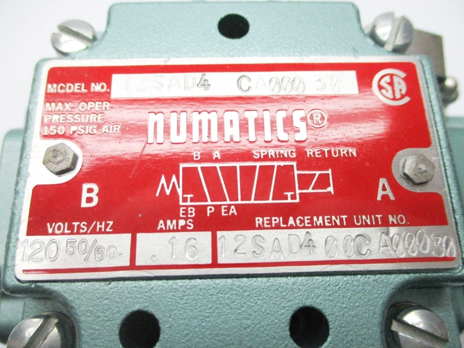 NUMATICS 12SAD400CA00030 120V 150PSIG NSNP