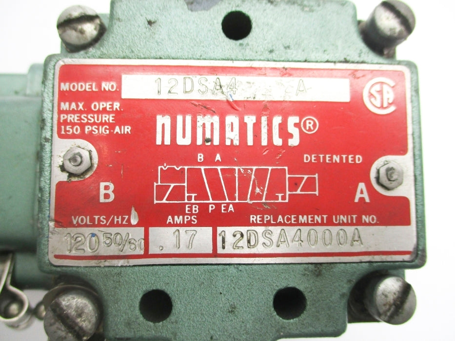 NUMATICS 12DSA4000A 120V 150PSIG UNMP