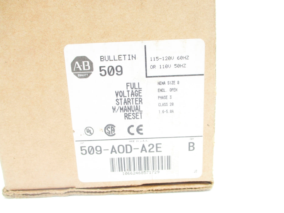 ALLEN BRADLEY 509-AOD-A2E SER. B (BR/WH) NSMP