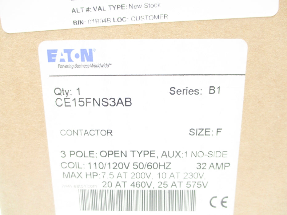 EATON CE15FNS3AB SER. B1 110/120V 32A NSMP