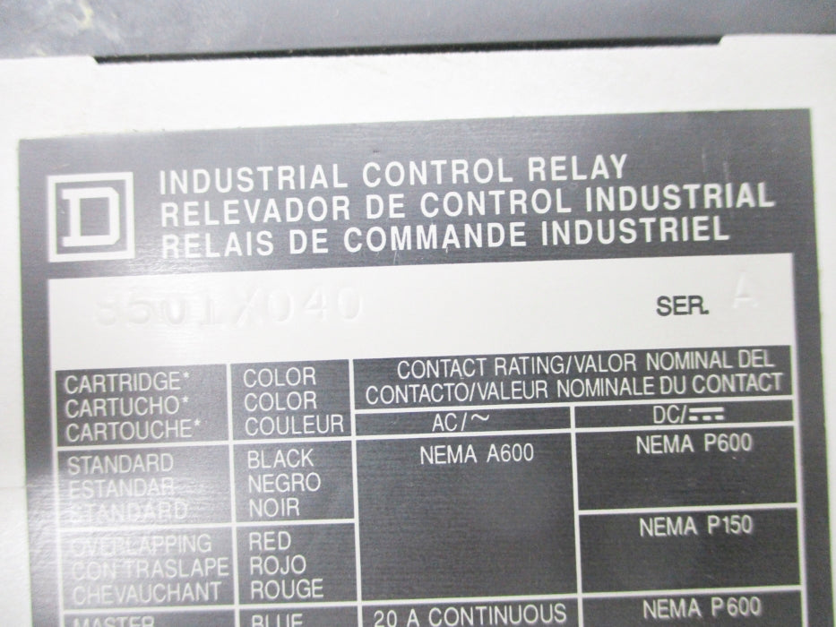 SQUARE D 8501XO40V03 SER. A 24V NSMP