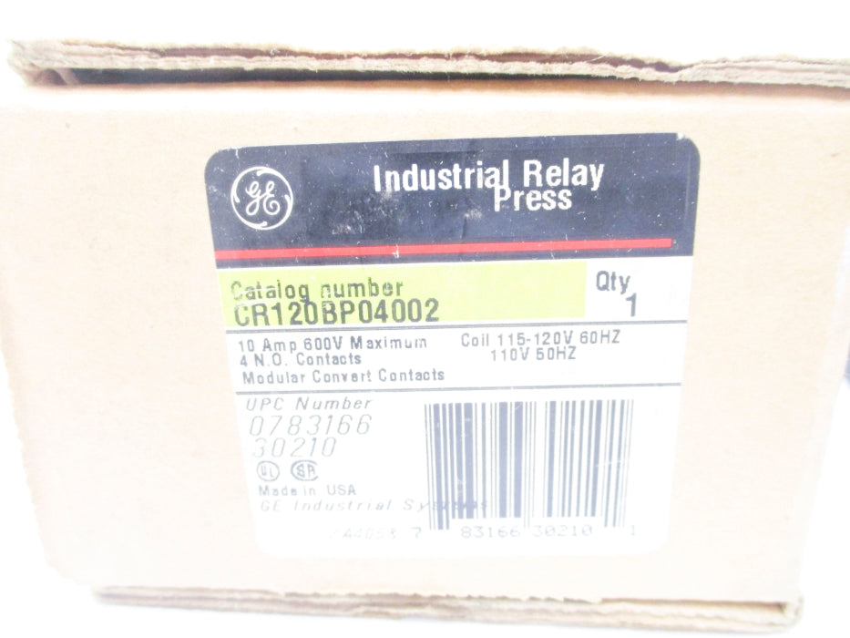 GENERAL ELECTRIC CR120BP04002 10A 110/120V NSMP