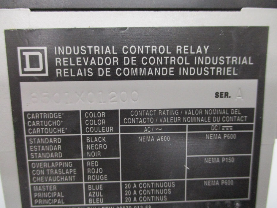 SQUARE D 8501X01200V02 SER. A 110/120V NSNP