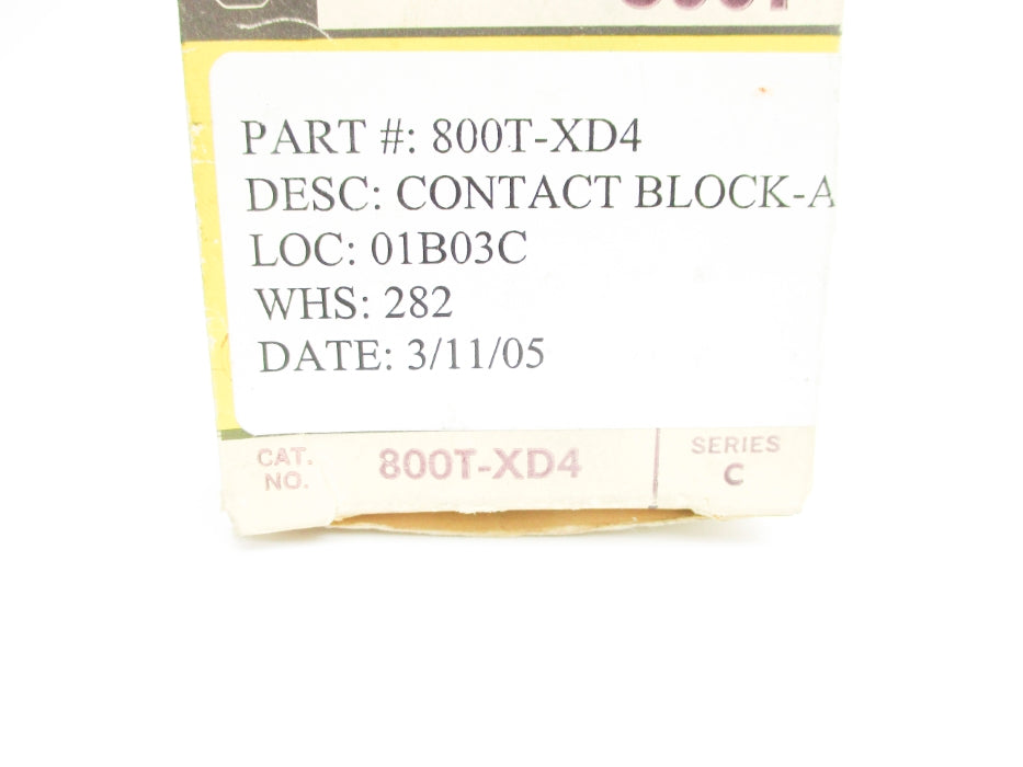 ALLEN BRADLEY 800T-XD4 SER. C (BK/YL) NSMP