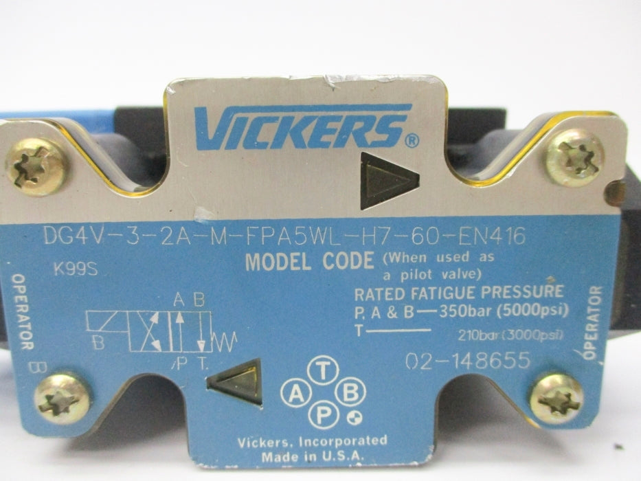 VICKERS DG4V32AMFPA5WLH760EN416 02-148655 5000PSI 24VDC NSNP