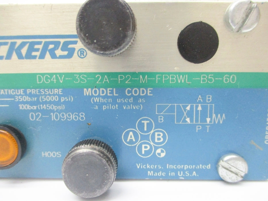 VICKERS DG4V3S2AP2MFPBWLB560 02-109968 5000PSI (AS PICTURED) NSNP