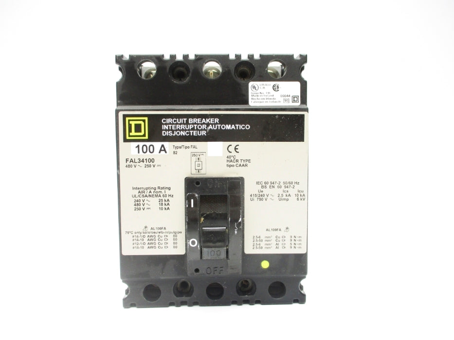 SQUARE D FAL34100 100A 480V NSNP