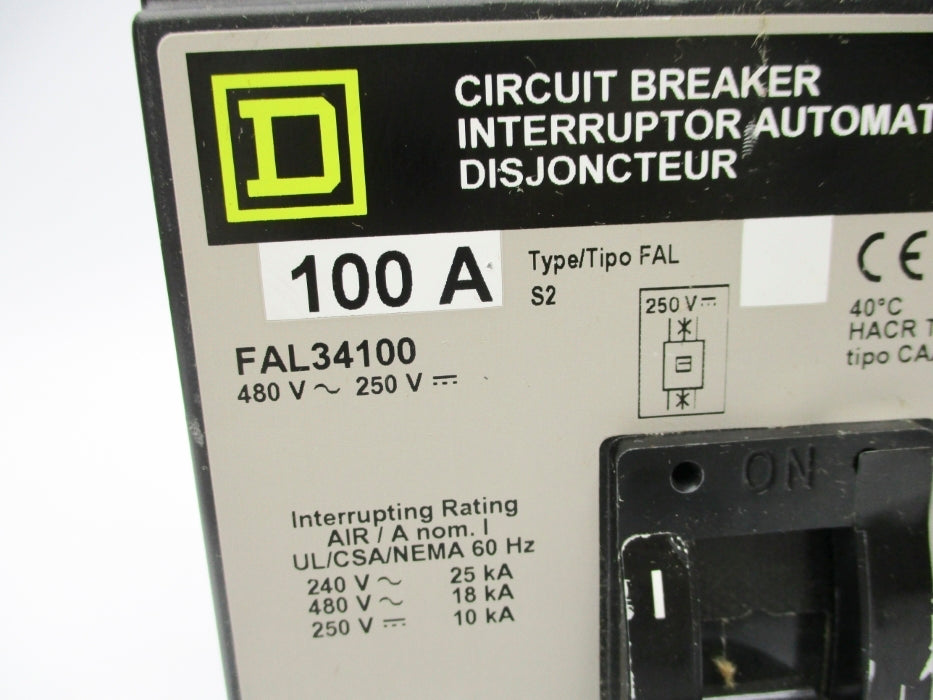 SQUARE D FAL34100 100A 480V NSNP