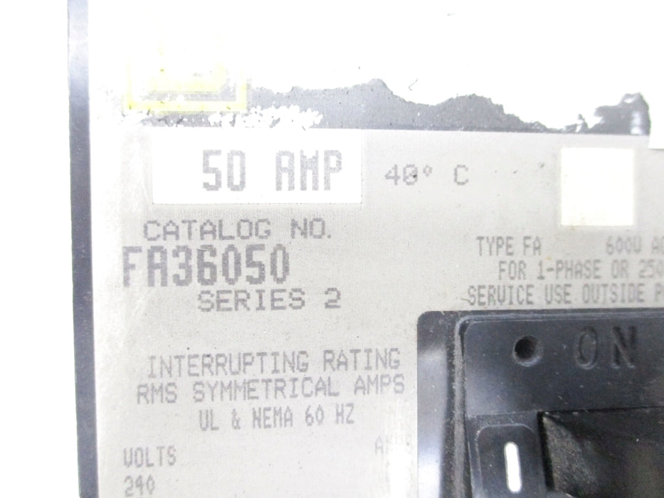 SQUARE D FA36050 SER. 2 50A 240V UNMP