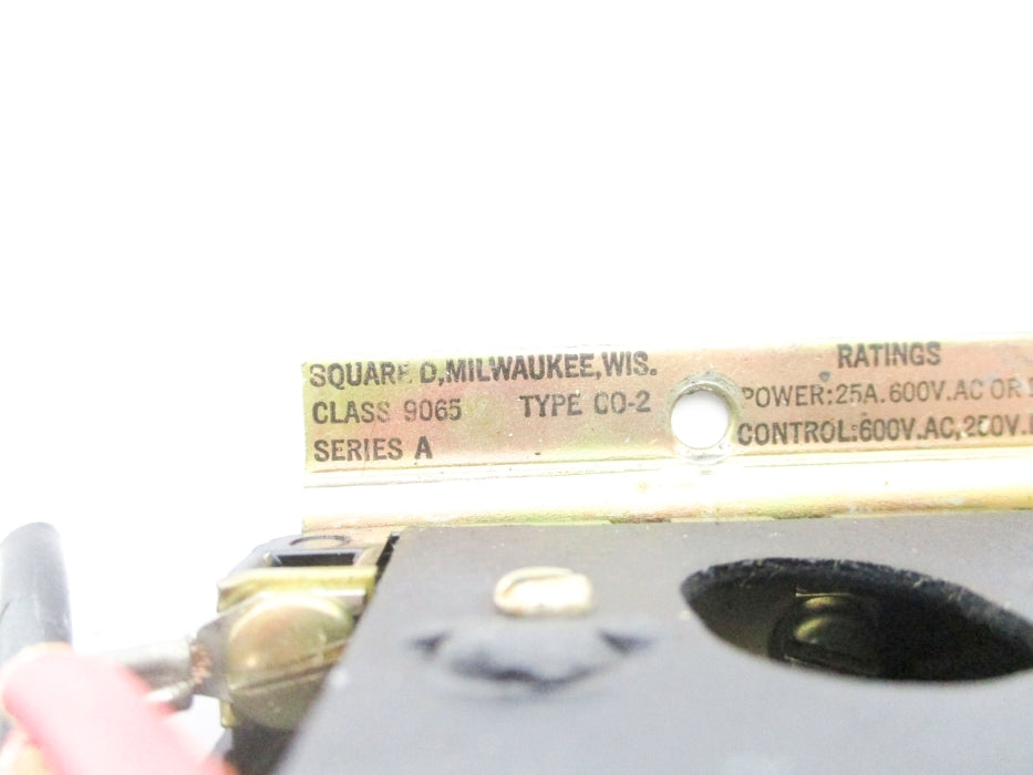 SQUARE D 9065CO2 SER. A 25A 600VAC UNMP