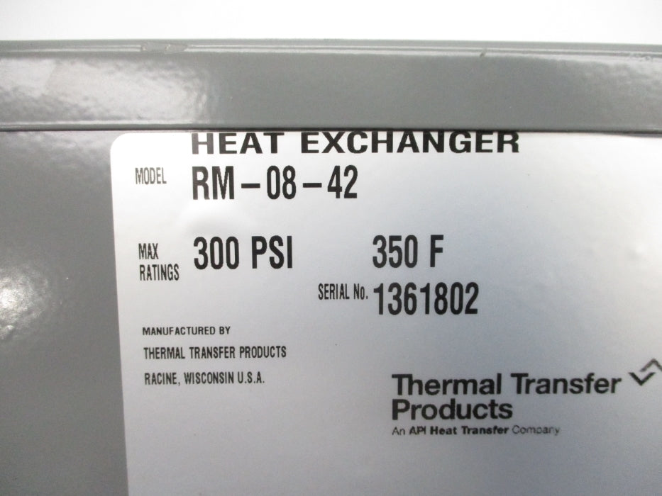 THERMAL TRANSFER PRODUCTS RM-08-42 300PSI 350F NSNP