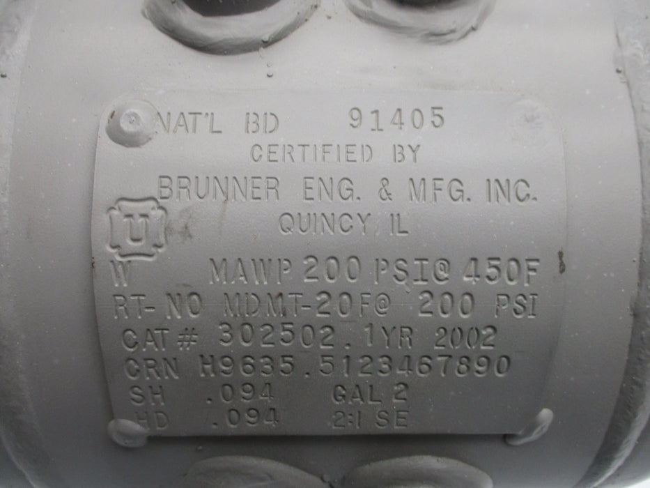 BRUNNER 302502 200PSI 450F UNMP