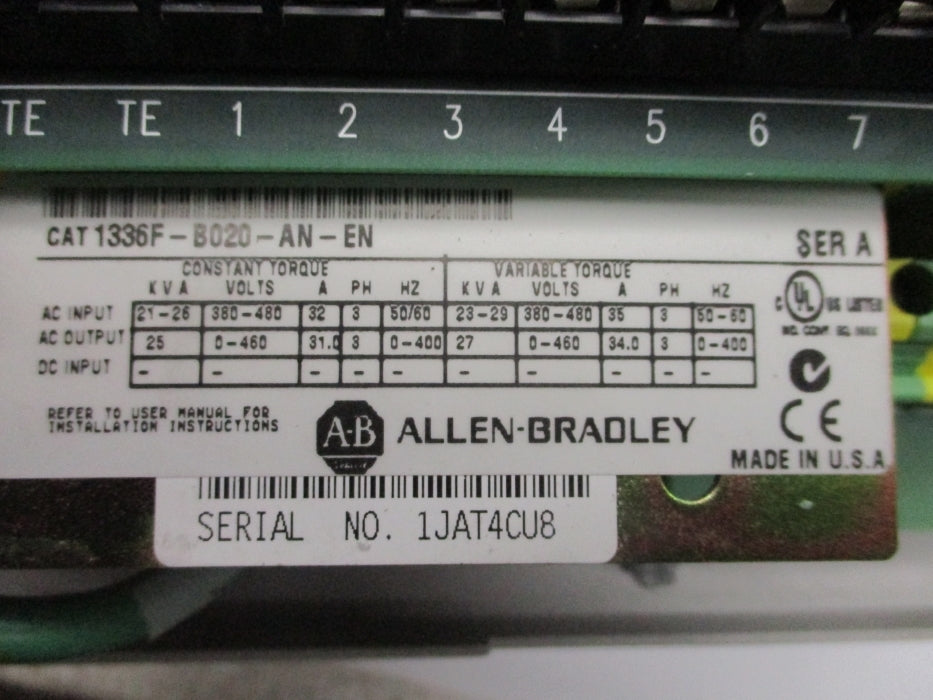 ALLEN BRADLEY 1336F-B020-AN-EN SER. A (AS PICTURED) UNMP