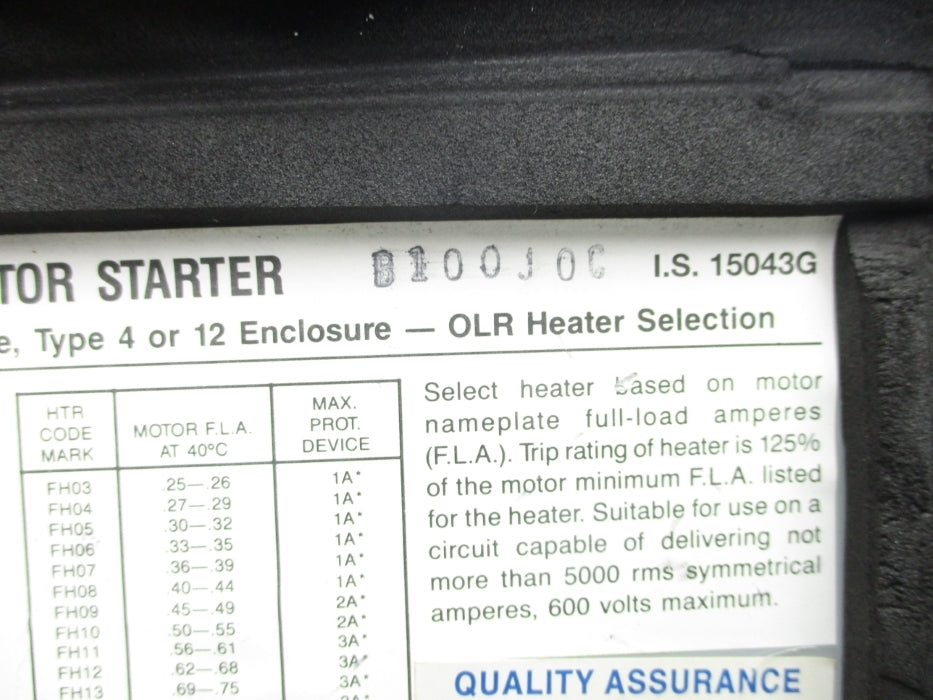 EATON B100JOC UNMP