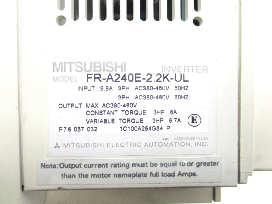 MITSUBISHI FR-A240E-2.2K-UL UNMP