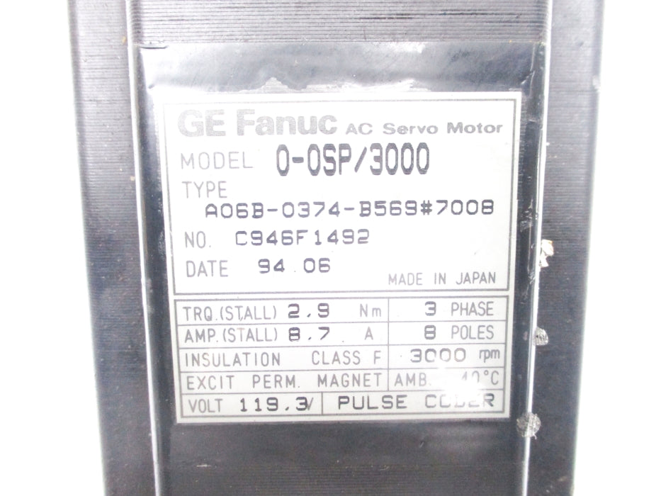 GE FANUC A06B-0374-B569#7008 UNMP