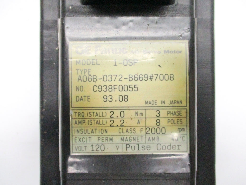 GE FANUC A06B-0372-B669#7008 UNMP