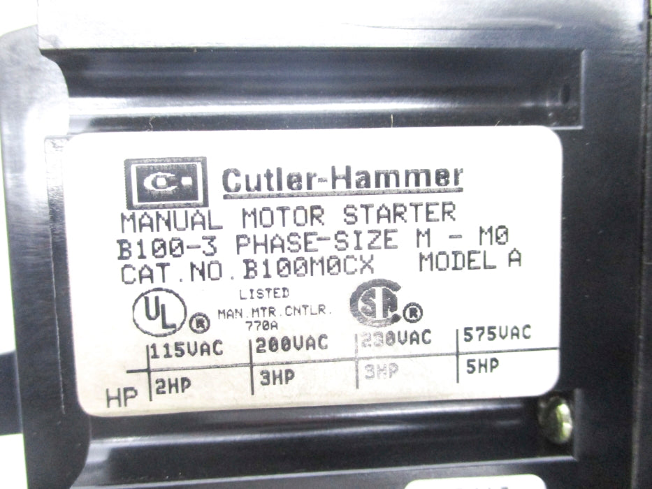 CUTLER HAMMER B100M0CX NSNP