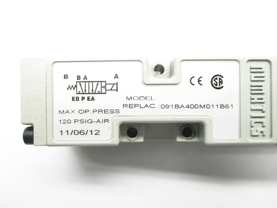 NUMATICS 091BA400M011B61 120PSIG UNMP