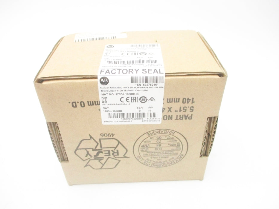 ALLEN BRADLEY 1763-L16BBB SER. B F/W 16 DATE: 2018 NSFS