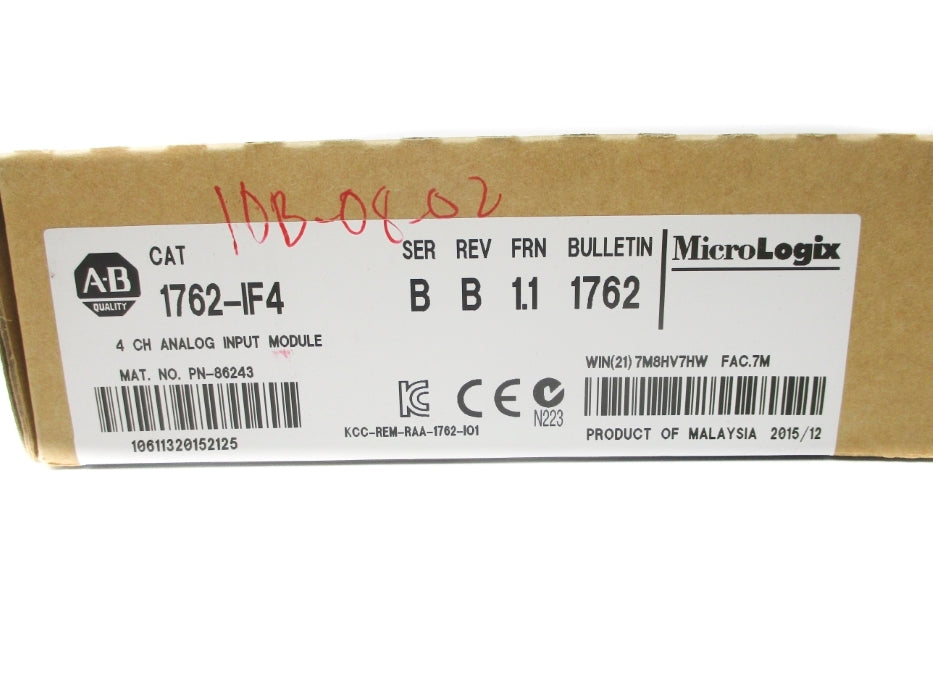 ALLEN BRADLEY 1762-IF4 SER. B F/W 1.1 DATE: 2015 NSFS