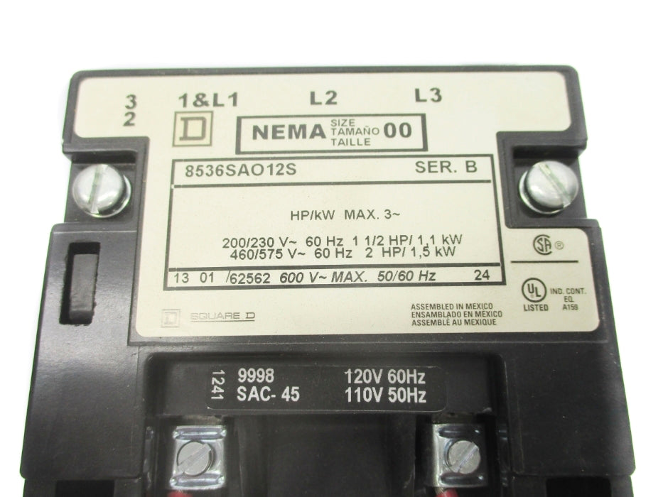 SQUARE D 8536SAO12S SER. B 110/120V NSNP
