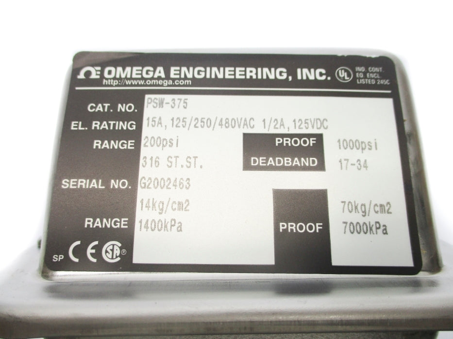 OMEGA PSW-375 200PSI NSNP