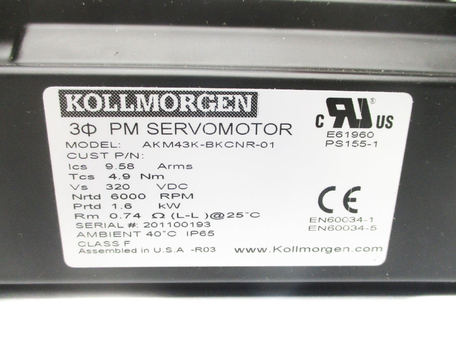 KOLLMORGEN AKM43K-BKCNR-01 NSNP