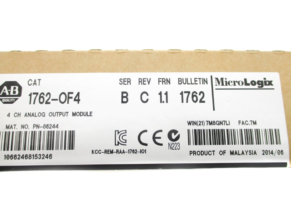 ALLEN BRADLEY 1762-OF4 SER. B F/W 1.1 DATE: 2014 NSFS