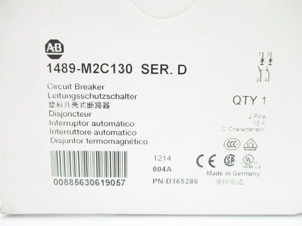 ALLEN BRADLEY 1489-M2C130 SER. D 13A 277V NSMP