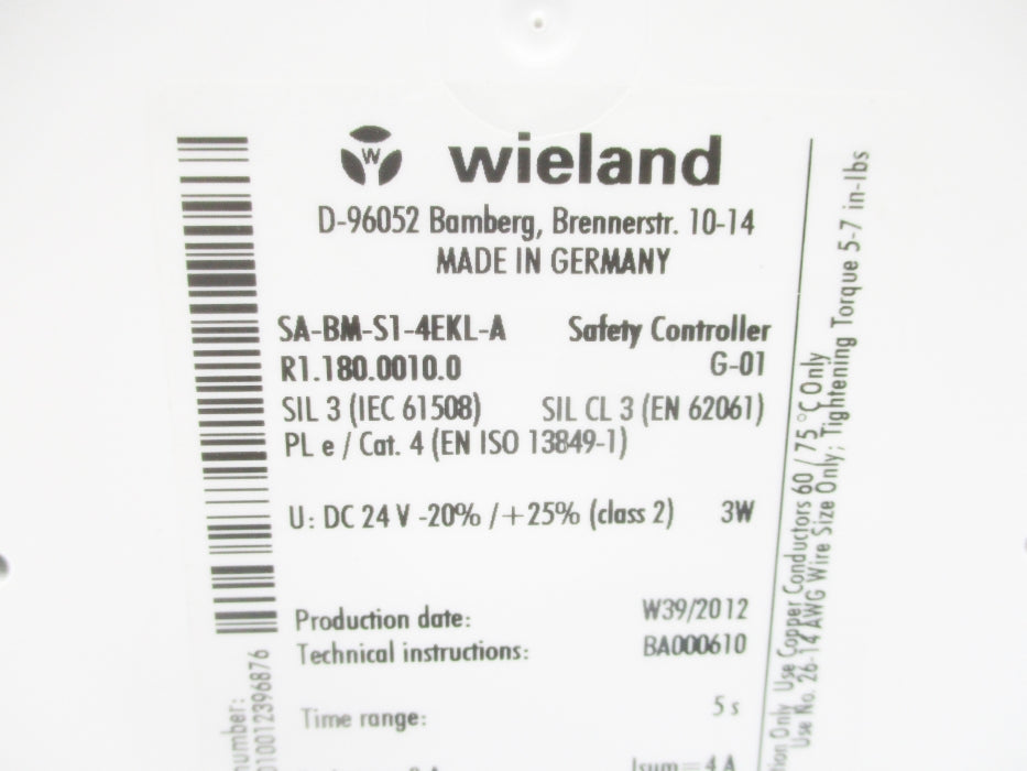 WIELAND SA-BM-S1-4EKL-A R1.180.0010.0 24V 5S NSNP