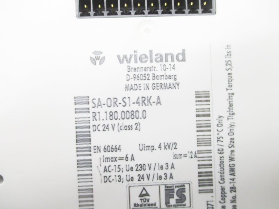 WIELAND SA-OR-S1-4RK-A R1.180.0080.0 24VDC NSNP